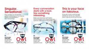 Owl Optical print advertising campaign
